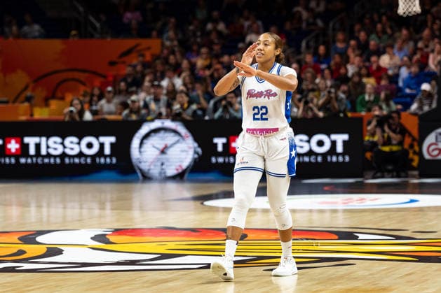 Arella Guirantes (Puerto Rico, 22) jubelt Jubel, GER, Puerto Rico vs. China, Basketball, FIBA Women s World Cup 2026, Qualifikation fuers Viertelfinale, 09.09.2026 GER, Puerto Rico vs. China, Basketball, FIBA Women s World Cup 2026, Qualifikation fuers Viertelfinale, 09.09.2026 Berlin Copyright: xEibner-Pressefoto MaxxVincenx EP_MVN