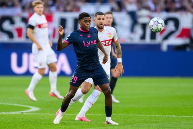 260909 Tobias Moi of Viking during the UEFA Champions League football match between VfB Stuttgart and Viking on September 9, 2026 in Stuttgart. Photo: Marius Simensen BILDBYRAN COP 238 MM0072 bbeng football fotball fotboll soccer uefa champions league mesterligaen viking vfb stuttgart Copyright: MARIUSxSIMENSEN BB260909BB548
