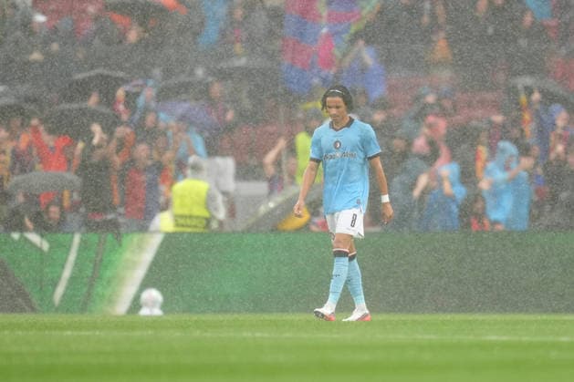 UEFA Champions League: FC Barcelona, Barca v Feyenoord Rotterdam Barcelona - Gjivai Zechiel of Feyenoord Rotterdam looks dejected during the first competition round of the 2026 2027 UEFA Champions League season. The match is set between FC Barcelona and Feyenoord Rotterdam at Camp Nou on 9 September 2026 in Barcelona, Spain. (Hero Images Yannick Verhoeven) Copyright: xYannickxVerhoevenx