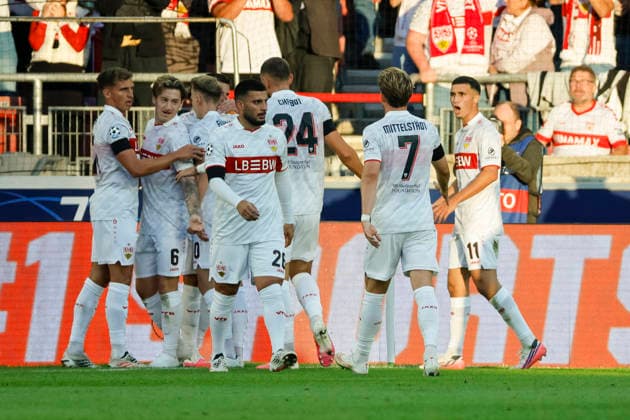Torjubel VfB Stuttgart beim 1:0 durch Ermedin Demirovic (VfB Stuttgart, 09) , Deutschland, Fussball, UEFA Champions League, 1. Spieltag, 2026 2027, VfB Stuttgart vs. Viking Stavanger, 09.09.2026, Stuttgart Arena Stuttgart Deutschland Copyright: xGrantxHubbsx