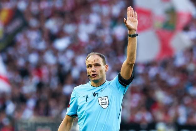 Referee Schiedsrichter Nenad Minakovic (Serbien), VfB Stuttgart vs. Viking Stavanger, Fussball, Maenner, UEFA Champions League, Saison 2026 2027, 1. Spieltag, 09.09.2026 Stuttgart Baden-Wuerttemberg Deutschland