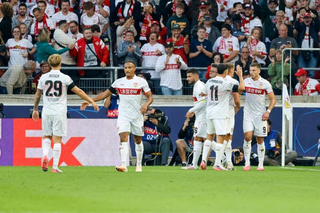 Torjubel VfB Stuttgart beim 2:1 durch Ermedin Demirovic (VfB Stuttgart, 09) , Deutschland, Fussball, UEFA Champions League, 1. Spieltag, 2026 2027, VfB Stuttgart vs. Viking Stavanger, 09.09.2026, Stuttgart Arena Stuttgart Deutschland Copyright: xGrantxHubbsx