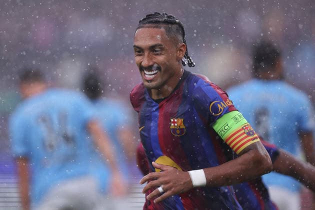September 9, 2026, Barcelona, Barcelona, Spain: Raphinha Dias Belloli of FC Barcelona, Barca celebrates after scoring his team s first goal during the UEFA Champions League 2026 27 League Phase MD1, football match played between FC Barcelona and Feyenoord at Spotify Camp Nou Stadium on September 09, 2026 in Barcelona, Spain. FC Barcelona V Feyenoord - UEFA Champions League 2026 27 League Phase MD1  - ZUMAa181 20260909_zaa_a181_089 Copyright: xJavierxBorregox