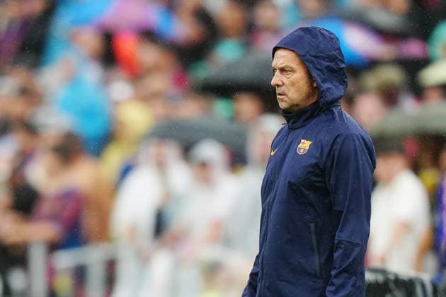 BARCELONA , 09-09-2026 , Spotify Camp Nou , season 2026 2027 , UEFA Champions League football , match between FC Barcelona, Barca and Feyenoord Rotterdam , picture shows FC Barcelona trainer coach Herr Flick Hansi Flick Barcelona - Feyenoord  x206777327x Copyright:
