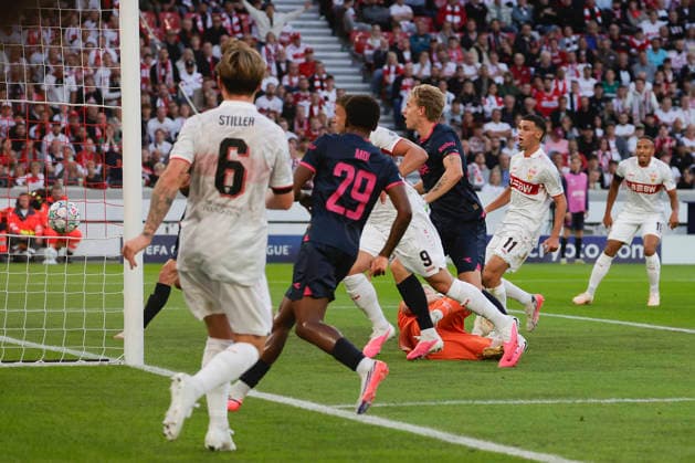 Im Bild: Das Tor zum 1:0 von Ermedin Demirovic (VfB Stuttgart, 9) 09.09.2026, VfB Stuttgart - Viking FK, UEFA Champions League, 1. Spieltag, Deutschland, Stuttgart, MHP Arena, DFL REGULATIONS PROHIBIT ANY USE OF PHOTOGRAPHS AS IMAGE SEQUENCES AND OR QUASI-VIDEO. Copyright: HMBxMedia xJulienxBecker