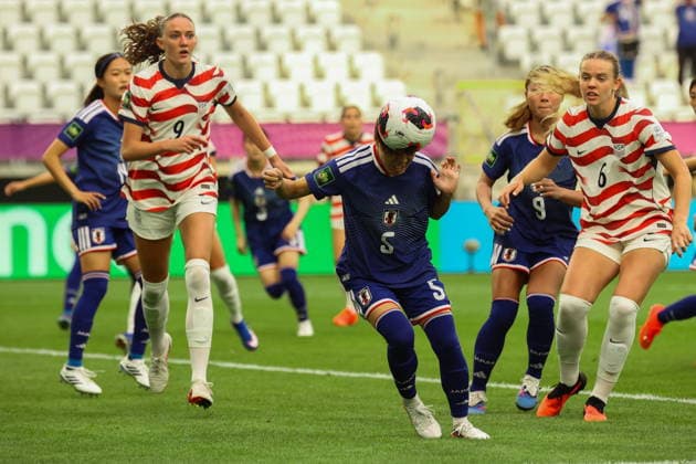 Lodz 09.09.2026. Women s U20 World Cup match between Japan and USA in Lodz, Poland --- Mecz Mistrzostw Swiata U20 Kobiet pomiedzy Japonia a USA w Lodzi, Polska Persons Shown : Alex BUCK, Yura HONDA, Ainsley McCAMMON Fot. Mikolaj Barbanell Arena Akcji NEWSPIX.PL --- newspix.pl 