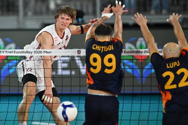 CEV EuroVolley 2026, Romania - Latvia Renars Pauls Jansons plays during the CEV EuroVolley 2026 game between Romania and Latvia, in Cluj Napoca, Romania, 9 September 2026. Alex Nicodim Imago Images Copyright: xAlexxNicodimx