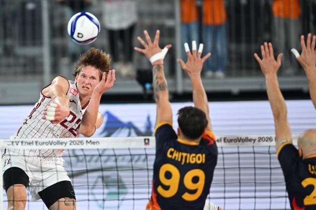CEV EuroVolley 2026, Romania - Latvia Renars Jansons of Latvia plays during the CEV EuroVolley 2026 game between Romania and Latvia, in Cluj Napoca, Romania, 9 September 2026. Alex Nicodim Imago Images Copyright: xAlexxNicodimx