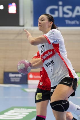 Nuria Bucher (Blomberg, 21), SV Union Halle-Neustadt vs. HSG Blomberg-Lippe, 1. Bundesliga Handball Frauen, 3. Spieltag Saison 2026 27, 09.09.2026 Halle SWH Arena Sachsen-Anhalt Deutschland