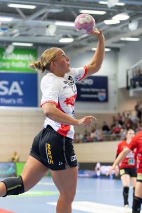 Judith Tietjen (Blomberg, 22), SV Union Halle-Neustadt vs. HSG Blomberg-Lippe, 1. Bundesliga Handball Frauen, 3. Spieltag Saison 2026 27, 09.09.2026 Halle SWH Arena Sachsen-Anhalt Deutschland