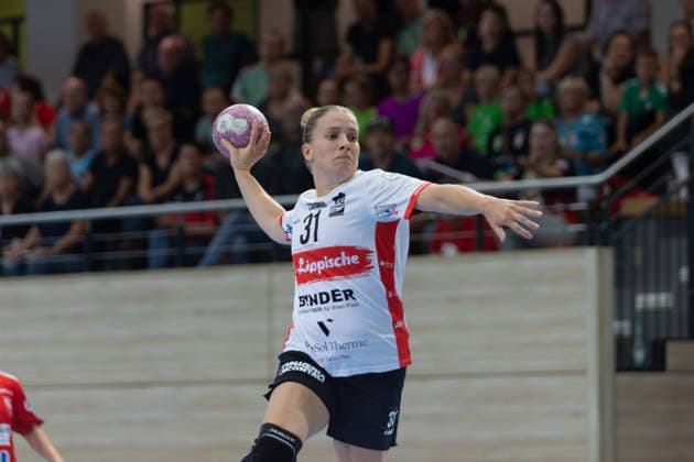 Alexia Hauf (Blomberg, 31), SV Union Halle-Neustadt vs. HSG Blomberg-Lippe, 1. Bundesliga Handball Frauen, 3. Spieltag Saison 2026 27, 09.09.2026 Halle SWH Arena Sachsen-Anhalt Deutschland