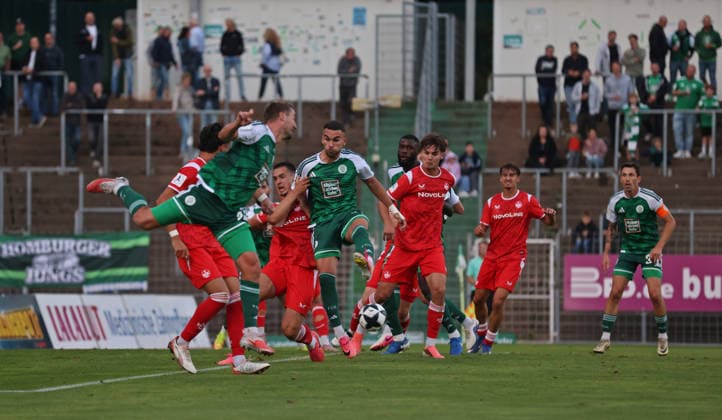 09.09.2026, Fussball, Herren, Regionalliga Südwest, Saison 2026 2027, FC 08 Homburg - 1. FC Kaiserslautern II, Emir Kuhinja (FC 08 Homburg) Neal Gibs (1. FC Kaiserslautern II) Homburg Waldstadion Saarland Deutschland Copyright: xFabianxKleerx