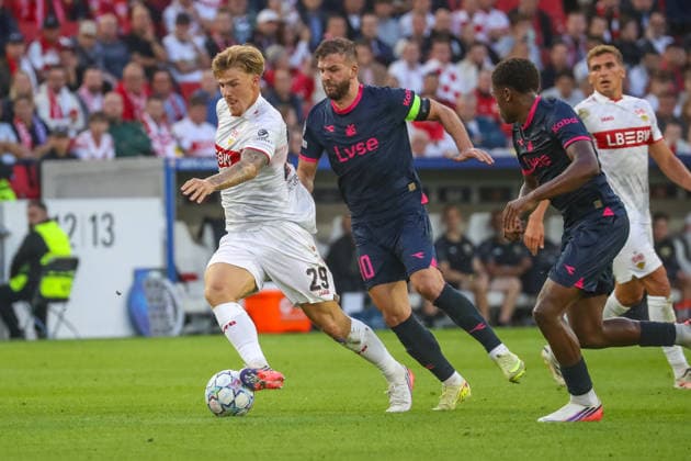 09.09.26 VfB Stuttgart - Viking Stavanger Deutschland, Stuttgart, 09.09.2026, Fussball, UEFA Champions League, Saison 2026 2027, VfB Stuttgart - Viking Stavanger: Finn Jeltsch (VfB Stuttgart).