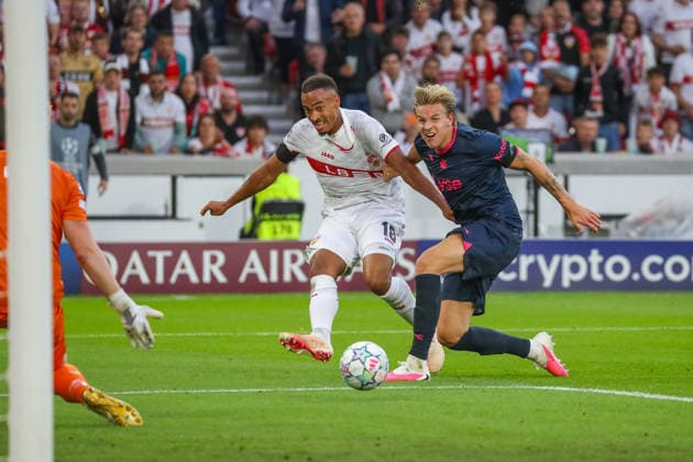 09.09.26 VfB Stuttgart - Viking Stavanger Deutschland, Stuttgart, 09.09.2026, Fussball, UEFA Champions League, Saison 2026 2027, VfB Stuttgart - Viking Stavanger: Jamie Leweling (VfB Stuttgart).
