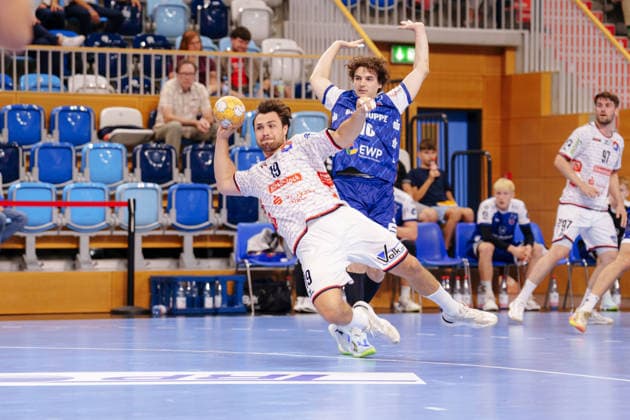 2. Handball-Bundesliga - 2. Spieltag: 1. VfL Potsdam - TV 05 07 Hüttenberg Vit Reichl (TV 05 07 Hüttenberg, 19) beim Sprungwurf am 09.09.2026 in der MBS Arena, Potsdam (Brandenburg) Potsdam MBS Arena Brandenburg Deutschland