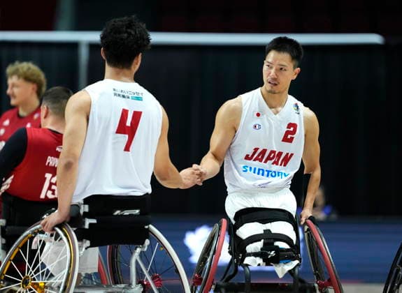 September 9, 2026, Ottawa, On, Canada: Japan s Renshi Chokai (2) celebrates the team s win against Poland with Yoshinobu Takamatsu (4), after second half of IWBF Wheelchair Basketball World Championships group stage action, in Ottawa, on Wednesday, Sept. 9, 2026. Canada News - September 9, 2026 - ZUMAc35_ 20260909_zaf_c35_026 Copyright: xJustinxTangx