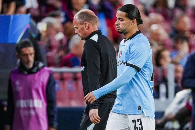 BARCELONA - Anis Hadj Moussa of Feyenoord during the UEFA Champions League match between FC Barcelona, Barca and Feyenoord at the Spotify Camp Nou on 09 September 2026 in Barcelona, Spain. GEERT VAN ERVEN ANP UEFA Champions League 2026 27 xVIxANPxSportx xMarcelxterxBalsxIVx 567776874 originalFilename: 567776874.jpg