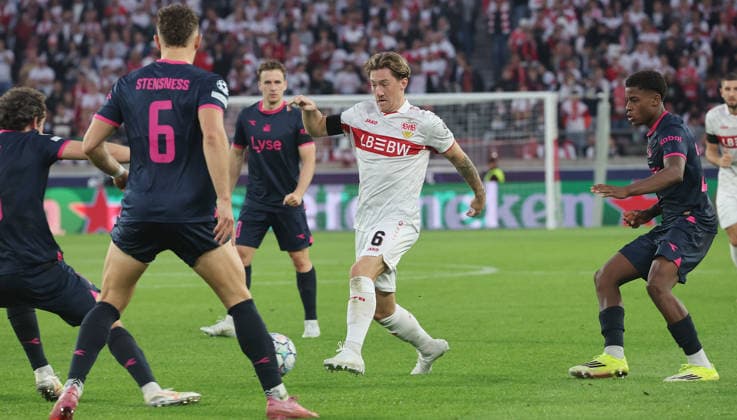Stuttgart , Fußball UEFA Champions League VfB Stuttgart vs. Viking Stavanger , Angelo Stiller ( VfB )