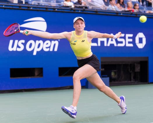 September 9, 2026: Elena Rybakina (KAZ) in action against Qinwen Zheng (CHN) during their Quarterfinal match at the US Open on September 9, 2026, held at the USTA Billie Jean King National Tennis Center in New York City. CSM New York City USA - ZUMAc04_ 20260909_zma_c04_018 Copyright: xBerniexHaleyx