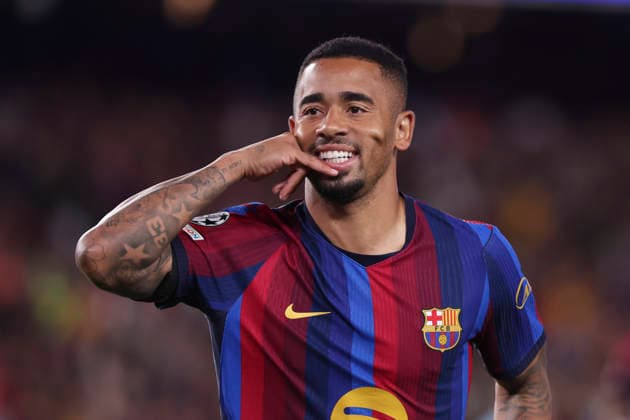 September 9, 2026, Barcelona, Barcelona, Spain: Gabriel Jesus of FC Barcelona, Barca celebrates after scoring his team s fifth goal during the UEFA Champions League 2026 27 League Phase MD1, football match played between FC Barcelona and Feyenoord at Spotify Camp Nou Stadium on September 09, 2026 in Barcelona, Spain. Barcelona Spain - ZUMAa181 20260909_zaa_a181_155 Copyright: xJavierxBorregox