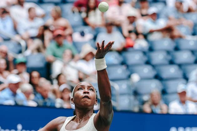 US Open tennis tournament - Day 11 Coco Gauff of USA in action against Mirra Andreeva of Russia during the Women s Singles Quarter Finals match of the US Open Tennis Championships in Flushing Meadows, New York, USA, 09 September 2026. FLUSHING MEADOWS NEW YORK United States  Copyright: xOLGAxFEDOROVAx