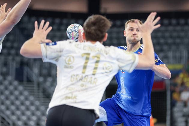 HC Zagreb v RK Celje Pivovarna Lasko - EHF Champions League Men Group Phase - Group C ZAGREB, CROATIA - SEPTEMBER 9: Ihar Bialiauski of HC Zagreb in action during the EHF Champions League Men Group Phase match between HC Zagreb and RK Celje Pivovarna Lasko at Arena Zagreb on September 9, 2026 in Zagreb, Croatia.  MatijaxHabljak PIXSELL