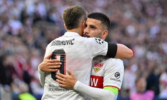 TOR zum 1:0 Ermedin Demirovic VfB Stuttgart (09) Torjubel Deniz Undav VfB Stuttgart (26) Champions League VfB Stuttgart vs Viking FK Stavanger 09.09.2026 DFL REGULATIONS PROHIBIT ANY USE OF PHOTOGRAPHS AS IMAGE SEQUENCES AND OR QUASI-VIDEO Champions League VfB Stuttgart vs Viking FK Stavanger