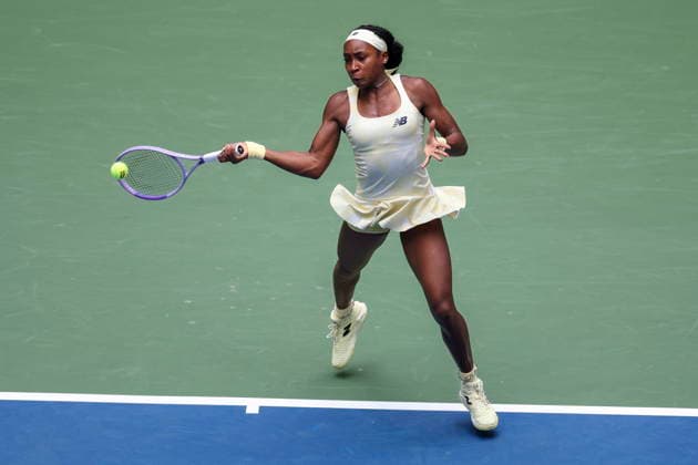 US Open tennis tournament - Day 11 Coco Gauff of the US in action against Mirra Andreeva of Russia during the Women s Singles Quarterfinals match of the US Open Tennis Championships in Flushing Meadows, New York, USA, 09 September 2026. FLUSHING MEADOWS NEW YORK United States  Copyright: xSARAHxYENESELx
