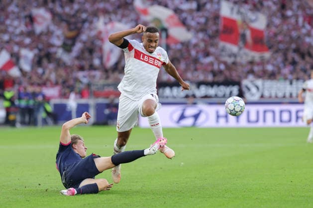 Stuttgart , Fußball UEFA Champions League VfB Stuttgart vs. Viking Stavanger , Jamie Leweling (VfB)