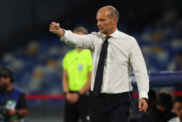Napoli™s head coach Massimiliano Allegri during the UEFA Champions League football match between Napoli vs Arsenal - Champions League 2026 2027 - Diego Armando Maradona stadium September 9, 2026 Naples, Italy soccer  Copyright: xAlessandroxGarofalo LaPressex