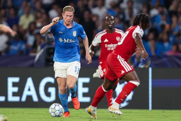 Kevin De Bruyne of Napoli runs with the ball Napoli v Arsenal, UEFA Champions League, League Stage, Football, Stadio Diego Armando Maradona, Naples, Italy - 09 Sep 2026Naples Stadio Diego Armando Maradona Italy  Copyright: xMarcoxIacobucci Shutterstockx 17140214ec