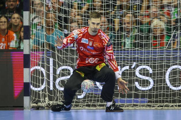 09.09.2026, xtgx, Handball Champions LegaueL, SC Magdeburg - Kolstad Handbold emspor, v.l. Dominik Kuzmanovic (Magdeburg, 1) Parade, haelt den Ball, faengt den Ball, pariert Magdeburg