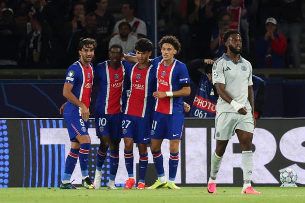 FOOTBALL : Paris Saint Germain Vs SK Slovan Bratislava - Ligue des Champions - 09 09 2026 Joie sur le 2eme but de Ousmane Dembele (Paris Saint Germain) ParisFrance  Copyright: xMichaelxBaucherx