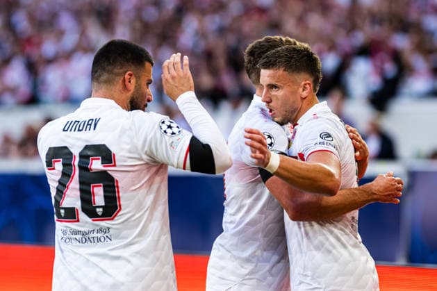 260909 Ermedin Demirovic of Stuttgart celebrates after scoring the 1-0 goal during the UEFA Champions League football match between VfB Stuttgart and Viking on September 9, 2026 in Stuttgart. Photo: Marius Simensen BILDBYRAN COP 238 MM0072 bbeng football fotball fotboll jubel mesterligaen soccer uefa champions league vfb stuttgart viking Copyright: MARIUSxSIMENSEN BB260909ZF012