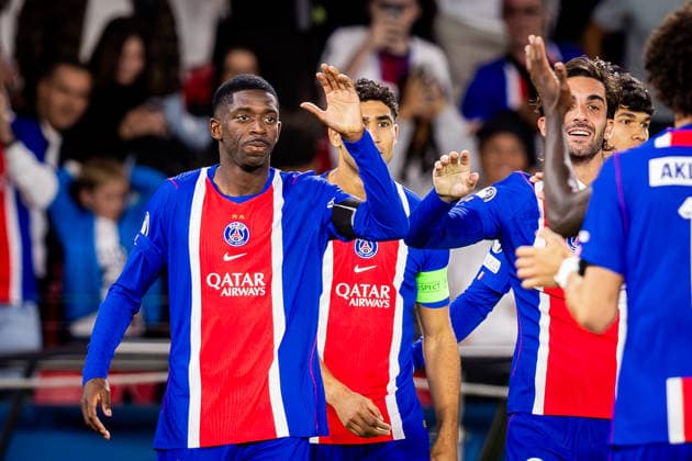 PARIS - SLOVAN BRATISLAVA Ousmane Dembele of PSG celebrates a goal during the matchday 1 of League phase round of UEFA Champions league football match between Paris Saint Germain and SK Slovan Bratislava at Parc des Princes. Paris, France, September 09, 2026. Copyright: xx 080A4175
