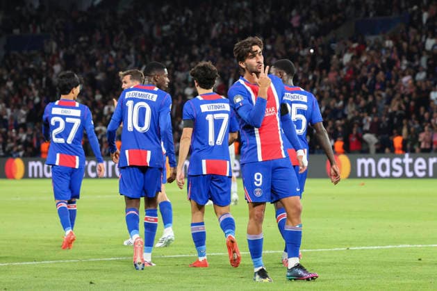 FOOTBALL : Paris Saint Germain Vs SK Slovan Bratislava - Ligue des Champions - 09 09 2026 Joie sur le 3eme but de Ferran Torres (Paris Saint Germain) ParisFrance  Copyright: xMichaelxBaucherx