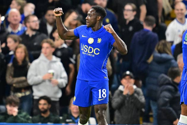 Chelsea v Leeds United, Carabao cup, League cup. Chelsea forward Danny Wellbeck (18) scores a goal and celebrates 4-2 during the Carabao cup match between Chelsea and Leeds United at Stamford Bridge, London, UK on 9 September 2026. London Stamford Bridge Greater London UK Editorial use only DataCo restrictions apply See www.football-dataco.com , Copyright: xDennisxGoodwinx PSI-24841-0049