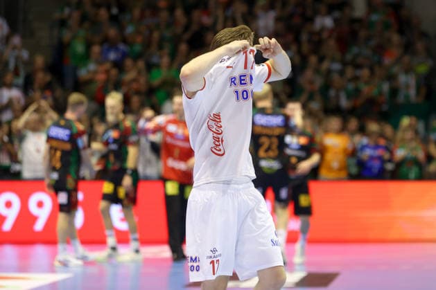 09.09.2026, xtgx, Handball Champions LegaueL, SC Magdeburg - Kolstad Handbold emspor, v.l. Magnus Stolefjell (Kolstad, 17) enttaeuscht, schaut enttaeuscht, niedergeschlagen, disappointed, Magdeburg Magdeburg