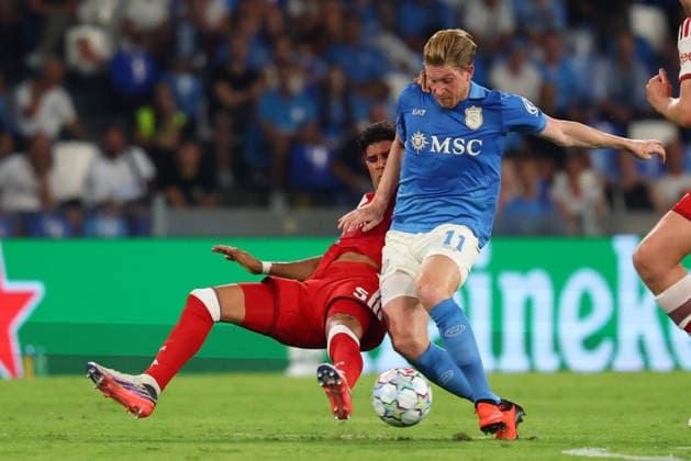 Napoli™s Kevin De Bruyne during the UEFA Champions League football match between Napoli vs Arsenal - Champions League 2026 2027 - Diego Armando Maradona stadium September 9, 2026 Naples, Italy soccer  Copyright: xAlessandroxGarofalo LaPressex