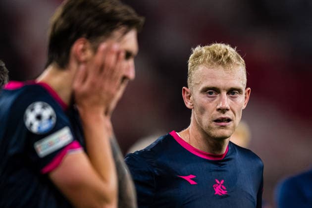 260909 Henrik Bjordal of Viking looks dejected after the UEFA Champions League football match between VfB Stuttgart and Viking on September 9, 2026 in Stuttgart. Photo: Marius Simensen BILDBYRAN COP 238 MM0072 bbeng depp football fotball fotboll mesterligaen soccer uefa champions league vfb stuttgart viking Copyright: MARIUSxSIMENSEN BB260909ZH018