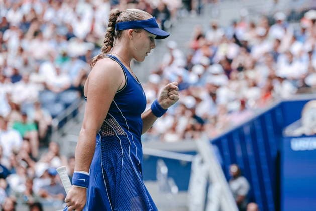 US Open tennis tournament - Day 11 Mirra Andreeva of Russia gestures as she plays against Coco Gauff of USA during the Women s Singles Quarter Finals match of the US Open Tennis Championships in Flushing Meadows, New York, USA, 09 September 2026. FLUSHING MEADOWS NEW YORK United States  Copyright: xOLGAxFEDOROVAx