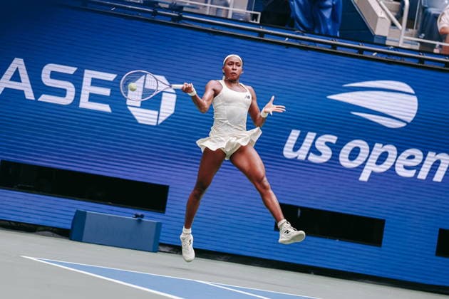 US Open tennis tournament - Day 11 Coco Gauff of USA in action against Mirra Andreeva of Russia during the Women s Singles Quarter Finals match of the US Open Tennis Championships in Flushing Meadows, New York, USA, 09 September 2026. FLUSHING MEADOWS NEW YORK United States  Copyright: xOLGAxFEDOROVAx