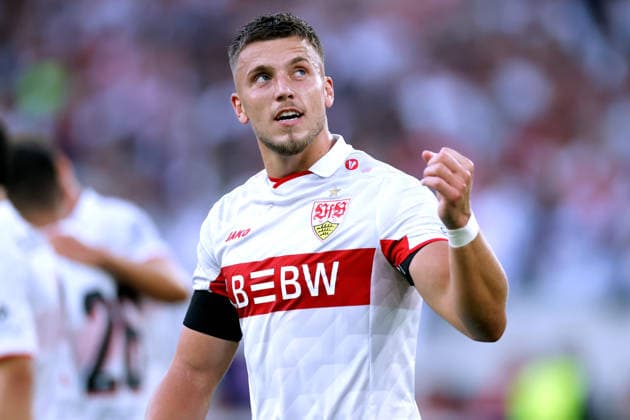 DEMIROVIC Ermedin Team VfB Stuttgart jubelt nach seinem 3. Tor UEFA Champions League Saison 2026 - 2027 Spiel VfB Stuttgart - Viking FK am 09.09.2026 in Stuttgart DFL REGULATIONS PROHIBIT ANY USE OF PHOTOGRAPHS as IMAGE SEQUENCES and or QUASI-VIDEO Copyright: xLacixPerenyix