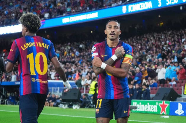 ESP: FC Barcelona, Barca - Feyenoord. UEFA Champions League. Matchday 1. Raphael Dias Belloli Raphinha of FC Barcelona celebrates the 3-0 during the UEFA Champions League match between FC Barcelona and Feyenoord played at Spotify Camp Nou Stadium on 9 Sept 2026 in Barcelona, Spain. kpng Copyright: xSergioxRuizx xPRESSINPHOTOx PS_2627_BAR_FEY_104