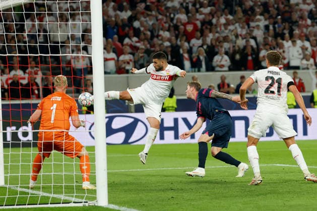 Deniz Undav (VfB Stuttgart)mit einem Schuss, im UEFA-Champions-League-Spiel zwischen dem VfB Stuttgart und Viking FK in der MHP Arena, Stuttgart, Deutschland, am 9. September 2026.d in action during the UEFA Champions League match between VfB Stuttgart and Viking FK at the MHP Arena, Stuttgart, Germany, on September 9, 2026. Copyright: HMBxMedia xHeikoxBecker