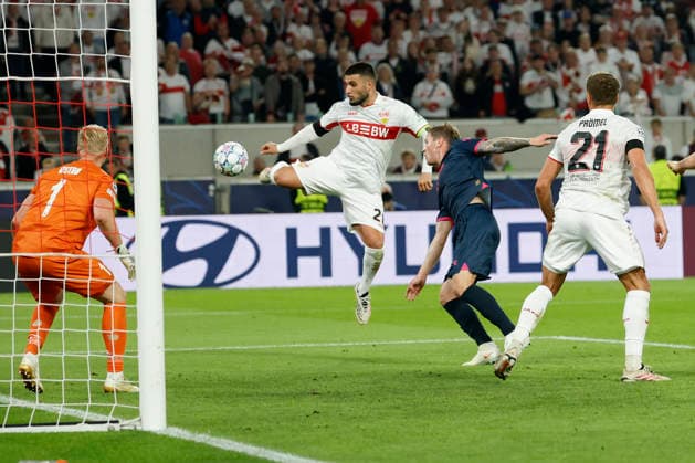 Deniz Undav (VfB Stuttgart)mit einem Schuss, im UEFA-Champions-League-Spiel zwischen dem VfB Stuttgart und Viking FK in der MHP Arena, Stuttgart, Deutschland, am 9. September 2026.d in action during the UEFA Champions League match between VfB Stuttgart and Viking FK at the MHP Arena, Stuttgart, Germany, on September 9, 2026. Copyright: HMBxMedia xHeikoxBecker