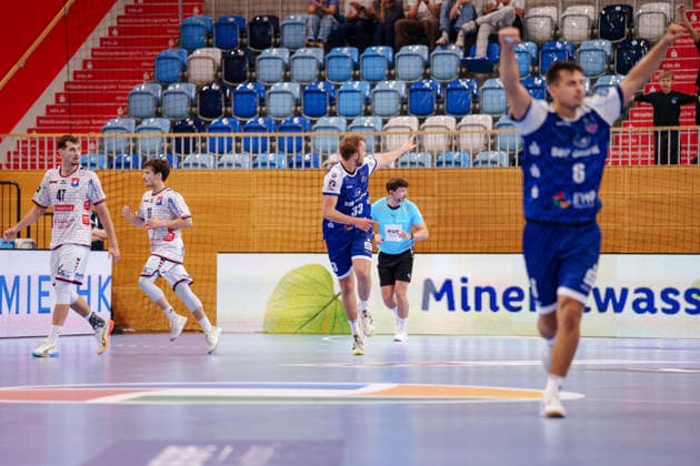 2. Handball-Bundesliga - 2. Spieltag: 1. VfL Potsdam - TV 05 07 Hüttenberg Tim Niclas Schröder (1. VfL Potsdam, 33) am 09.09.2026 in der MBS Arena, Potsdam (Brandenburg) Potsdam MBS Arena Brandenburg Deutschland