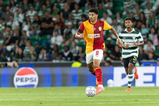 September 9, 2026, Lisbon, Lisbon, Portugal: Galatasaray midfielder from Brazil GABRIEL SARA (8) in action during the game for the League Phase for the UEFA Champions League between Sporting and Galatasaray at Estadio Jose de Alvalade Lisbon Portugal - ZUMAs359 20260909_zsp_s359_078 Copyright: xAlexandrexdexSousax