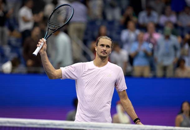 US Open tennis tournament - Day 11 Alexander Zverev of Germany celebrates his victory against Botic Van de Zandschulp of the Netherlands during the Men s Singles Quarterfinals of the US Open Tennis Championships at the USTA Billie Jean King National Tennis Center in Flushing Meadows, New York, USA, 09 September 2026. FLUSHING MEADOWS NEW YORK United States  Copyright: xCRISTOBALxHERRERA-ULASHKEVICHx
