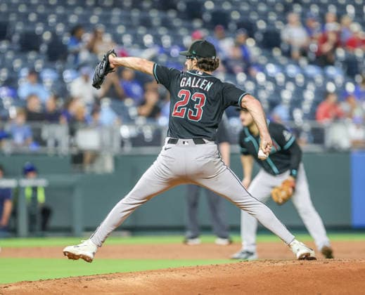 SEP 9, 2026: Arizona Diamondbacks starting pitcher Zac Gallen (23) throws a pitch in the 2nd inning against the Kansas City Royals at Kauffman Stadium Kansas City, MO. CSM Kansas City United States - ZUMAc04_ 20260909_zma_c04_143 Copyright: xRomanxPunox